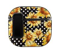 Niapessel for AirPods 4 Case, Sunflowers Dots Print Compatible with Apple Airpods 4th Generation Case for Women Men, PC Hard Shell Full Protective Case Cover