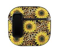 Niapessel for AirPods 4 Case, Sunflowers Leopard Print Compatible with Apple Airpods 4th Generation Case for Women Men, PC Hard Shell Full Protective Case Cover