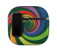Niapessel for AirPods 4 Case, Tie Die Rainbow Hippie Spiral Print Compatible with Apple Airpods 4th Generation Case for Women Men, PC Hard Shell Full Protective Case Cover