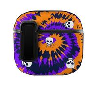 Niapessel for AirPods 4 Case, Tie Dye Spiral with Skull Print Compatible with Apple Airpods 4th Generation Case for Women Men, PC Hard Shell Full Protective Case Cover