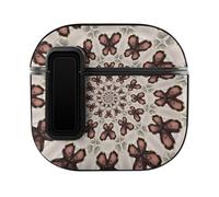 Niapessel for AirPods 4 Case, Trippy Kaleidoscope Brown Butterfly Print Compatible with Apple Airpods 4th Generation Case for Women Men, PC Hard Shell Full Protective Case Cover