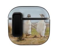 Niapessel for AirPods 4 Case, Two Funny Penguins Print Compatible with Apple Airpods 4th Generation Case for Women Men, PC Hard Shell Full Protective Case Cover