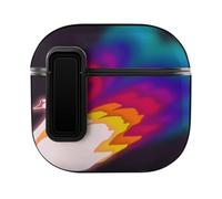 Niapessel for AirPods 4 Case, White Swan Abstract Colorful Print Compatible with Apple Airpods 4th Generation Case for Women Men, PC Hard Shell Full Protective Case Cover