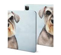Niapessel for iPad 9th Generation Case/for iPad Air 5th Generation Case/for iPad Pro 11 Inch, A Cute Dog Schnauzer Print with Pencil Holder & Stand (TPU Leather)