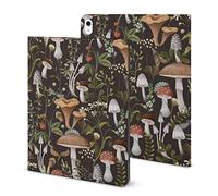 Niapessel for iPad 9th Generation Case/for iPad Air 5th Generation Case/for iPad Pro 11 Inch, Autumn Mushrooms Berries Print with Pencil Holder & Stand (TPU Leather)