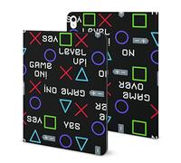 Niapessel for iPad 9th Generation Case/for iPad Air 5th Generation Case/for iPad Pro 11 Inch, Cool Gamer Slogan Text Print with Pencil Holder & Stand (TPU Leather)