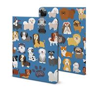 Niapessel for iPad 9th Generation Case/for iPad Air 5th Generation Case/for iPad Pro 11 Inch, Cute Dogs Puppy Print with Pencil Holder & Stand (TPU Leather)