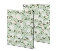 Niapessel for iPad 9th Generation Case/for iPad Air 5th Generation Case/for iPad Pro 11 Inch, Cute Frog Print with Pencil Holder & Stand (TPU Leather)