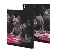 Niapessel for iPad 9th Generation Case/for iPad Air 5th Generation Case/for iPad Pro 11 Inch, Funny French Bulldog Print with Pencil Holder & Stand (TPU Leather)