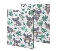 Niapessel for iPad 9th Generation Case/for iPad Air 5th Generation Case/for iPad Pro 11 Inch, Koalas Tropical Leaves Print with Pencil Holder & Stand (TPU Leather)