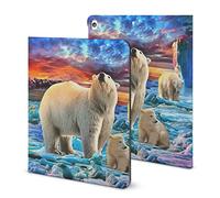 Niapessel for iPad 9th Generation Case/for iPad Air 5th Generation Case/for iPad Pro 11 Inch, Painting of Polar Bear Print with Pencil Holder & Stand (TPU Leather)