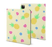 Niapessel for iPad 9th Generation Case/for iPad Air 5th Generation Case/for iPad Pro 11 Inch, Pineapple Summer Pattern Print with Pencil Holder & Stand (TPU Leather)
