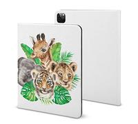 Niapessel for iPad 9th Generation Case/for iPad Air 5th Generation Case/for iPad Pro 11 Inch, Safari African Animals Print with Pencil Holder & Stand (TPU Leather)