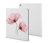 Niapessel for iPad 9th Generation Case/for iPad Air 5th Generation Case/for iPad Pro 11 Inch, Watercolor Poppy Flower Print with Pencil Holder & Stand (TPU Leather)