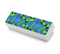 Niapessel Glasses Case, Eyeglass Case, Eye Glasses Case Hard Leather Alien Space Print for Women Men, Style, One size