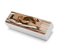 Niapessel Glasses Case, Eyeglass Case, Eye Glasses Case Hard Leather Funny Dachshund Animal Print for Women Men, Style, One size