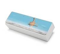 Niapessel Glasses Case, Eyeglass Case, Eye Glasses Case Hard Leather Funny Giraffe Swinging Print for Women Men, Style, One size
