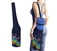 Niapessel Yoga Mat Bag, Yoga Mat Bags for Women, Colorful Cute Giraffe Flower Print Yoga Mat Holder Bag Carrier Large with Pockets Yoga Accessories Yoga Gifts for Women And Yoga Lover