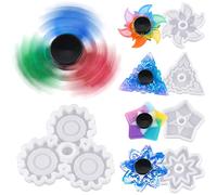 NiArt Fidget Finger Spinner DIY Epoxy Resin Casting Silicone Mold Kit 5 Molds with 10 Bearings Set, Stress Reliever Hand Fidget Toy Gift for Kids and Adults Art Crafts Home Decorations Jewelry (Set B)
