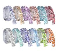 NiArt Self Adhesive Crystal Rhinestone Diamond Ribbon 12 Rolls Multi-Functional DIY Decorative Bling Gemstone Arts Crafts Sticker Tape Glitter Shoes Clothes (12 Colors Classic)