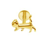 Niaspi 16G Cat Labret Piercing Tragus Earrings for Women 8mm Internally Threaded Cute Cat Cartilage Helix Conch Small Animal Flat Back Earring Jewelry for Pet Lover (Gold)