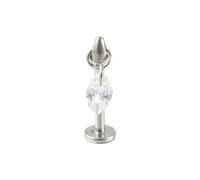 Niaspi 16G CZ Cartilage Studs Earrings Flat Back for Women Girls 316L Stainless Steel Sparkling Heart Star Dolphin Teardrop Diamond Dangle Studs Body Piercing Jewelry, Stainless Steel, Cubic Zirconia