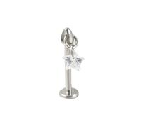 Niaspi 16G CZ Cartilage Studs Earrings Flat Back for Women Girls 316L Stainless Steel Sparkling Heart Star Dolphin Teardrop Diamond Dangle Studs Body Piercing Jewelry, Stainless Steel, Cubic Zirconia