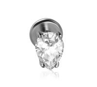 Niaspi 16G CZ Lip Studs Cartilage Stud Earrings G23 Titanium Conch Helix Tragus Studs Flat Back Earrings Sparkling Labret Monroe Medusa Piercing Jewelry for Women Men, Titanium, Cubic Zirconia