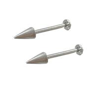 Niaspi 16G Spike Labret Lip Rings Studs Cartilage Tragus Earrings for Women Unisex Minimalist Punk Hypoallergenic Stainless Steel Vintage Gothic Halloween Snake Bite Statement Piercing Jewelry (14mm)