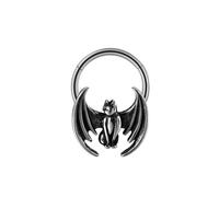 Niaspi 16G Stainless Steel Bull Head Bat Skull Septum Rings 10mm Hoop Nose Ring Conch Helix Tragus Cartilage Earrings Hoops Body Piercing Jewelry for Women Men, 20G, Stainless Steel, no gemstone