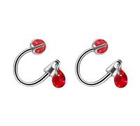 Niaspi 20G Spike CZ Dangle Lip Rings Snake Bite Jewelry Stainless Steel Snake Bites Piercing Horseshoe Labret Jewelry Conch Helix Cartilage Earrings Body Piercing Jewelry (Red)