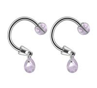Niaspi 20G Spike CZ Dangle Lip Rings Snake Bite Jewelry Stainless Steel Snake Bites Piercing Horseshoe Labret Jewelry Conch Helix Cartilage Earrings Body Piercing Jewelry, 14G, Stainless Steel, no
