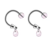 Niaspi 20G Spike CZ Dangle Lip Rings Snake Bite Jewelry Stainless Steel Snake Bites Piercing Horseshoe Labret Jewelry Conch Helix Cartilage Earrings Body Piercing Jewelry (Pink)