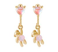 Niaspi 20G Stainless Steel Cartilage Stud Earrings for Women Cute Tiny Bear Dangle Drop Earrings Pink Heart Conch Helix Studs Internally Threaded Cartilage Piercing Jewelry, 20G, Stainless Steel, no