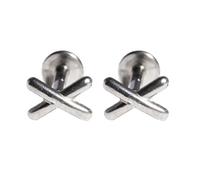 Niaspi 2Pcs 16G Cross Lip Rings 316L Stainless Steel Labret Jewelry Minimalist Cross Cartilage Flat Back Stud Earrings Internally Threaded Helix Tragus Conch Piercing Jewelry 6 8 10mm, 6mm, Stainless