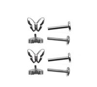 Niaspi 2Pcs 16G Internally Threaded Butterfly Labret Monroe Lip Rings Small Stainless Steel Cartilage Flat Back Earrings Studs Simple Conch Helix Tragus Piercing Jewelry 6-12mm, 12MM, Stainless Steel