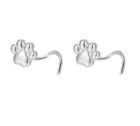 Niaspi Cat Paw Nose Rings for Women Stainless Steel Minimalist Kitten Animal Claws Print Tiny S-Shaped Nose Studs Rings Nostril Press Fit Nose Piercing Jewelry