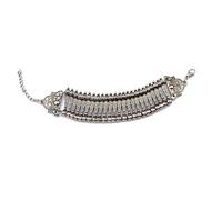 Niaspi Chunky Vintage Engraved Band Bracelet for Women Unisex Bohemian Exaggerated Bangle Bracelets Retro Ethnic Gypsy Tribal Statement Summer Beach Accessories Carnival Gothic Jewelry(Silver)