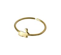 Niaspi Cute Rabbit Open Band Ring for Women Girls 925 Sterling Silver Minimalist Tiny Small Bunny Rabbits Comfort Fit Finger Ring Adjustable Lovely Creative Cartoon Animal Statement Jewelry (Gold)