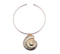 Niaspi Exaggerated Beach Band Choker Necklace for Women Girls Boho Decor Conch Pendant Necklaces Chain Neck Decoration Summer Holiday Beach Bikini Accessories Jewelry Metal Modeling Vacation (Gold)