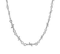 Niaspi Gothic Thorns Choker Necklace for Women Unisex Vintage Punk Twisted Infinity Link Chain Necklaces Trendy Chunky Wire Barbed Collar Necklace Hypoallergenic Personalized Jewelry