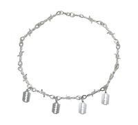 Niaspi Razor Blade Thorn Choker Pants Chain Necklace for Women Men Hypoallergenic Unique Fashion Personalized Punk Hip Hop Barbed Wire Collar Necklaces Vintage Gothic Jewelry Gifts