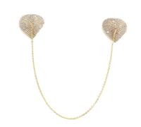 Niaspi Rhinestone Heart Pasties Body Chain for Women Love Hearts Sparkly CZ Sexy Bra Chest Chains Nipple Cover Stickers Fake Nipple Rings Bikini Beach Fashion Body Jewelry