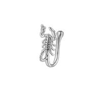 Niaspi Scorpion Fake Nose Rings for Women Unisex Stainless Steel Vintage Punk Animal U-Shaped Non-Piercing Nose Cuffs Adjustable Clip on Nose Rings Statement Nose Jewelry 1 pcs (Silver)