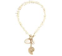 Niaspi Simple Starfish Necklace for Women Bohemian Summer Beach Faux Pearl Starfish OT Buckle Choker Necklace Gold Conch Pendant Hypoallergenic Lightweight Holiday Party Costume Jewelry Gifts