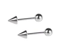 Niaspi Spike Ball 4mm Screw Barbell Earrings for Women Men Unisex Titanium Steel Vintage Sharp Awl Cartilage Helix Punk Rivet Devil Ear Statement Piercing Studs Earring Jewelry (20G)