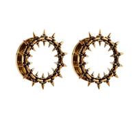 Niaspi Stainless Steel Spike Ear Tunnels Double Flare Stretcher Plugs Minimalist Spike Double Flare Ear Expanders Earrings Punk 8-25mm Body Piercing Jewelry for Women Men (16mm)