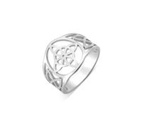 Niaspi Witches Knot Ring for Women Girls Men Unisex Stainless Steel Hollow Celtic Knot Stackable Band Ring Punk Gothic Geometric Trinity Finger Ring Vintage Witchcraft Irish Amulet Jewelry (Silver 7)