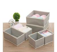 NIAWECAN 6 Pack Drawer Organiser, Foldable Drawer Dividers, Fabric Wardrobe Storage Organiser Boxes, Baby Clothes Organisers for Underwear, Socks, Bra, Ties, Scarves, Bedroom