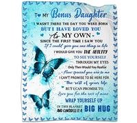 NIAXAYER Bonus Daughter Blanket from Bonus Mom Dad, Gift for Birthday Christmas Graduation Day, Step Daughter Gifts from Stepparents - Throw Blankets 50"x60"